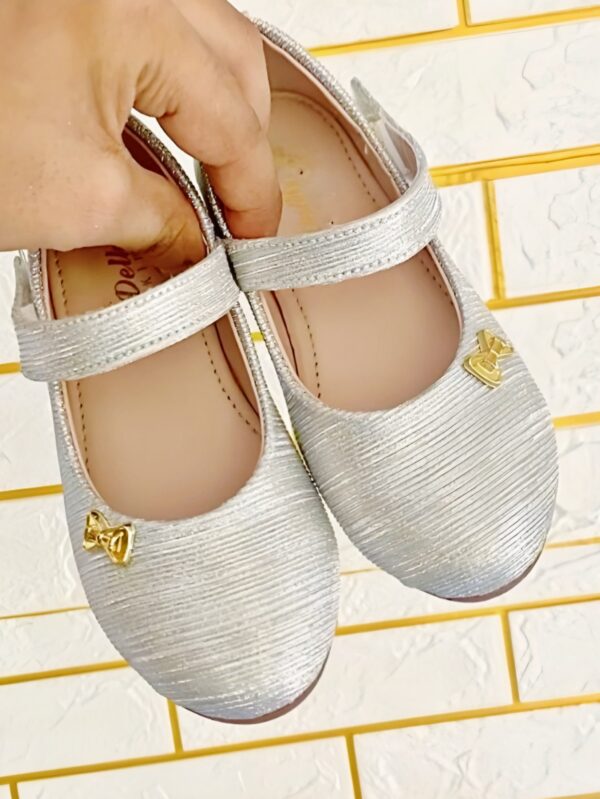 Shining Silver Shoes with Adjustable Strap